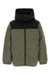 Apc Sage Green Stretch Polyester Reversible Padded Jacket In Green
