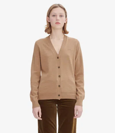 Apc Salomé Logo Cardigan L Heather Beige