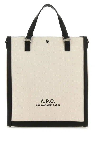 Apc Sand Canvas Camille 2.0 Shopping Bag In Black
