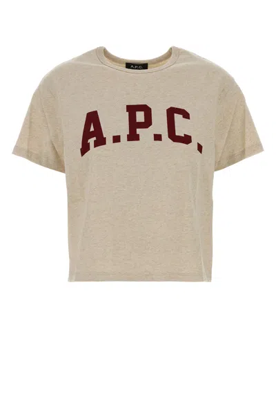 Apc A.p.c. Sand Cotton Margaret T-shirt In Animal Print