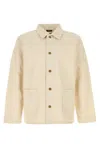 Apc Kerlouan Beige Jacket With Classic Collar And Front Button Closure In Cotton Man