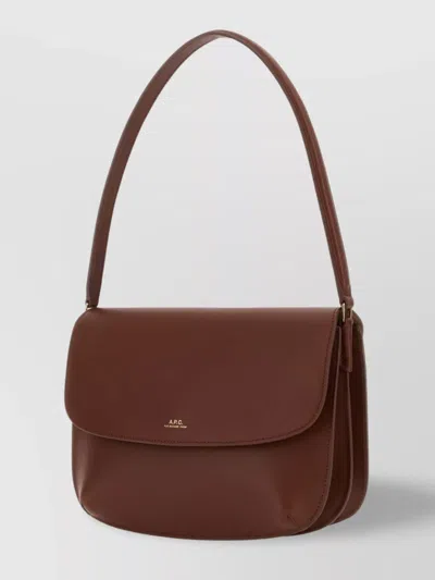 Apc Sara Shoulder Bag Handle Curved In Brown