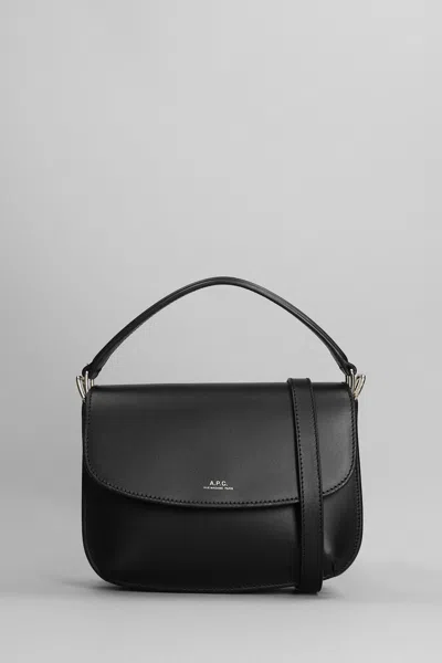 Apc Sarah Hand Bag In Black Leather In Lzz Black