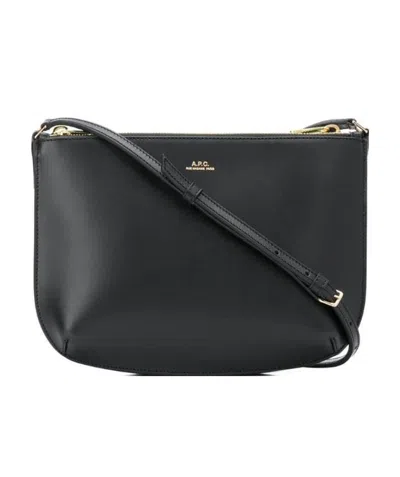A.P.C. A.P.C. SARAH LOGO DETAILED ZIP-UP CROSSBODY BAG