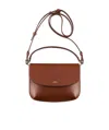 Apc Sarah Leather Shoulder Bag In Brown