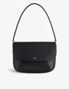 Apc Sarah Logo-embossed Leather Shoulder Bag In Noir
