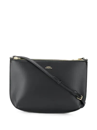 A.p.c. Sarah Logo-print Shoulder Bag In Black