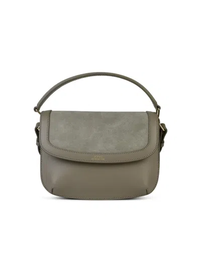 Apc A.p.c. 'sarah' 'mini' Light Green Leather Bag Women In Taupe Green