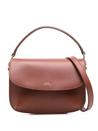 Apc Sarah Mini Shoulder Bag In Brown