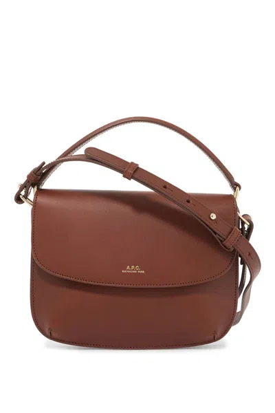 Apc Sarah Mini Shoulder Bag In Brown