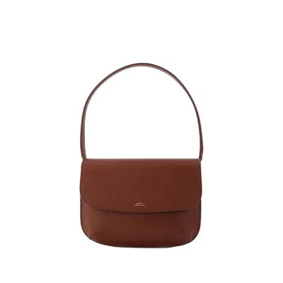 APC A.P.C. SARAH SHOULDER BAG - LEATHER - HAZELNUT