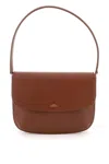 Apc Brown Mini Sarah Shoulder Bag In Noisette