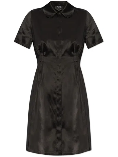 Apc Satin Minidress In Black
