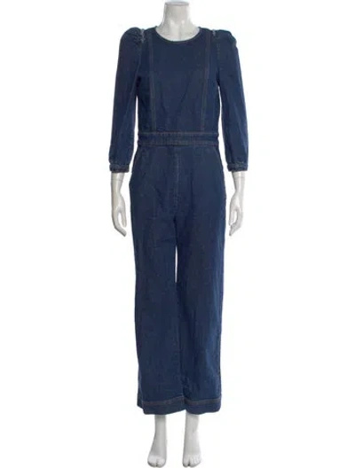 Pre-owned A.p.c. Scoop Neck Jumpsuit In Blue