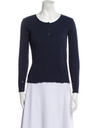 Pre-owned Apc Scoop Neck Long Sleeve Top In Blue