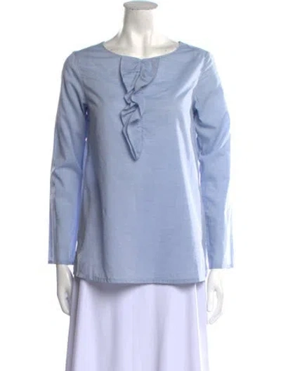 Pre-owned Apc Scoop Neck Long Sleeve Tunic In Blue