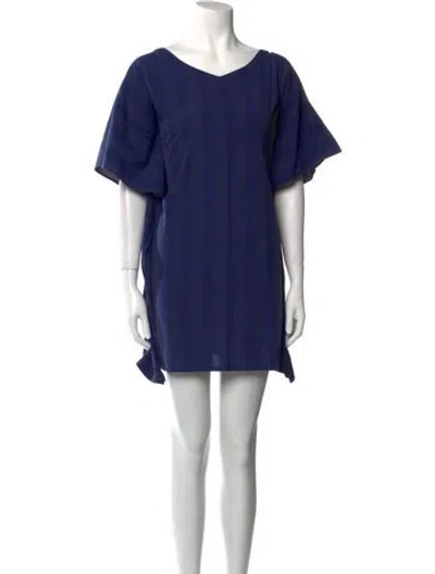 Pre-owned Apc Scoop Neck Mini Dress In Blue