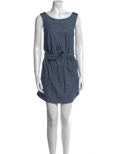 Pre-owned Apc Scoop Neck Mini Dress In Blue