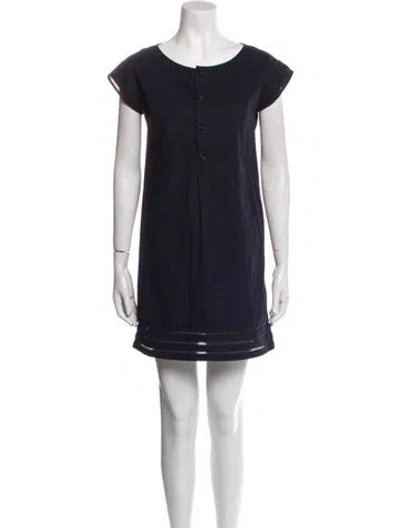 Pre-owned Apc Scoop Neck Mini Dress In Blue
