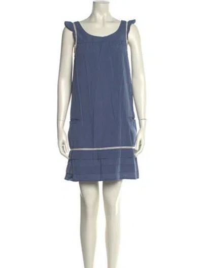 Pre-owned Apc Scoop Neck Mini Dress In Blue