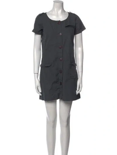 Pre-owned Apc Scoop Neck Mini Dress In Green