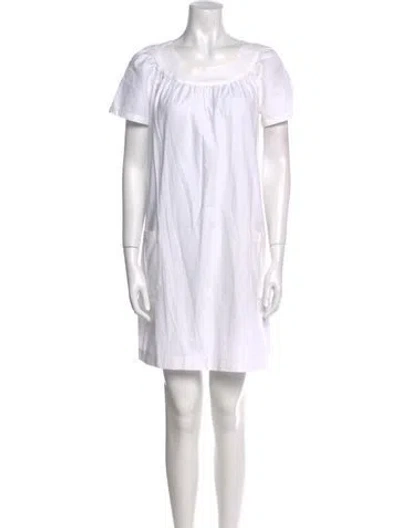 Pre-owned Apc Scoop Neck Mini Dress In White