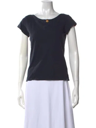 Pre-owned A.p.c. Scoop Neck Short Sleeve T-shirt In Blue