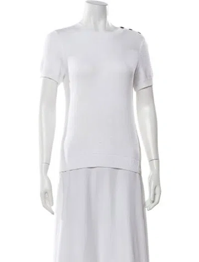 Pre-owned A.p.c. Scoop Neck Sweater In White