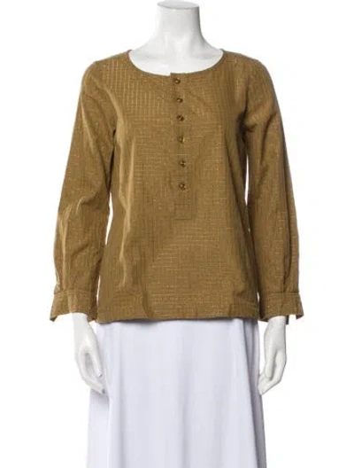 Pre-owned Apc Scoop Neck Three-quarter Sleeve Top