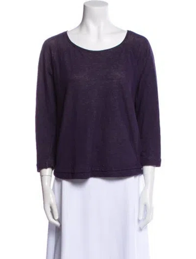 Pre-owned Apc Scoop Neck Three-quarter Sleeve Top In Purple