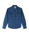 Apc Sculpted-buttons Denim Shirt In Blue