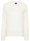 Apc Alpaca Wool-blend Brushed Jumper In White