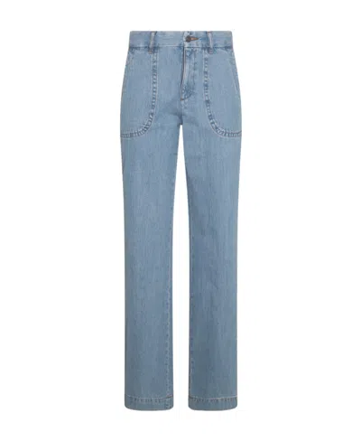 Apc Seaside Flared Jeans In Blue