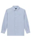 Apc Striped Sela Shirt With Chest Pocket In Black