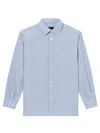 Apc Striped Sela Shirt With Chest Pocket In Black