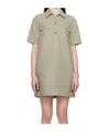 Apc A.p.c. A-line Dress With Front Button Placket In Taupe