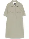 Apc A.p.c. A-line Dress With Front Button Placket In Green
