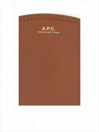Apc Semi-circular Cowhide Leather Wallet In White