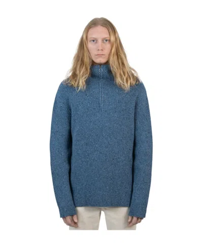 Apc Semi-zipper Sweater In Blue