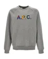Apc A.p.c. Logo Printed Crewneck Sweater In Gray