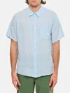 Apc Camicia Classica A. P.c. In Lino In Blue