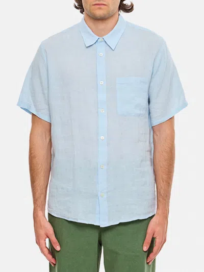 Apc Camicia Classica A. P.c. In Lino In Blue