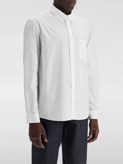 Apc Edouard Poplin Button Down Shirt In White