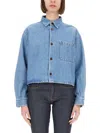 Apc Blue Samantha Denim Overshirt In Blue