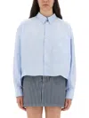 Apc A.p.c. Powder Blue Oxford Oversize Sophia Shirt In Blue
