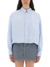 Apc A.p.c. Powder Blue Oxford Oversize Sophia Shirt In Blue