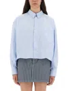 Apc A.p.c. Powder Blue Oxford Oversize Sophia Shirt In Blue