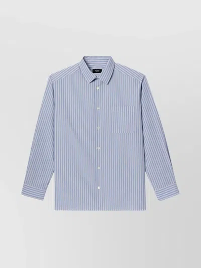 Apc Shirt Striped Pattern Collar Button-down In Blue