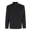 Apc A.p.c. Logo-embroidered Long-sleeved Shirt In Black