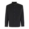 Apc A.p.c. Logo-embroidered Long-sleeved Shirt In Black